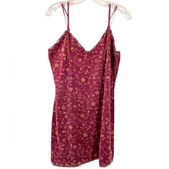 Victoria's Secret Dresses & Skirts - Victorias SECRET COUNTRY LADIES pj DRESS medium burgandy BABYDOLL floral mini